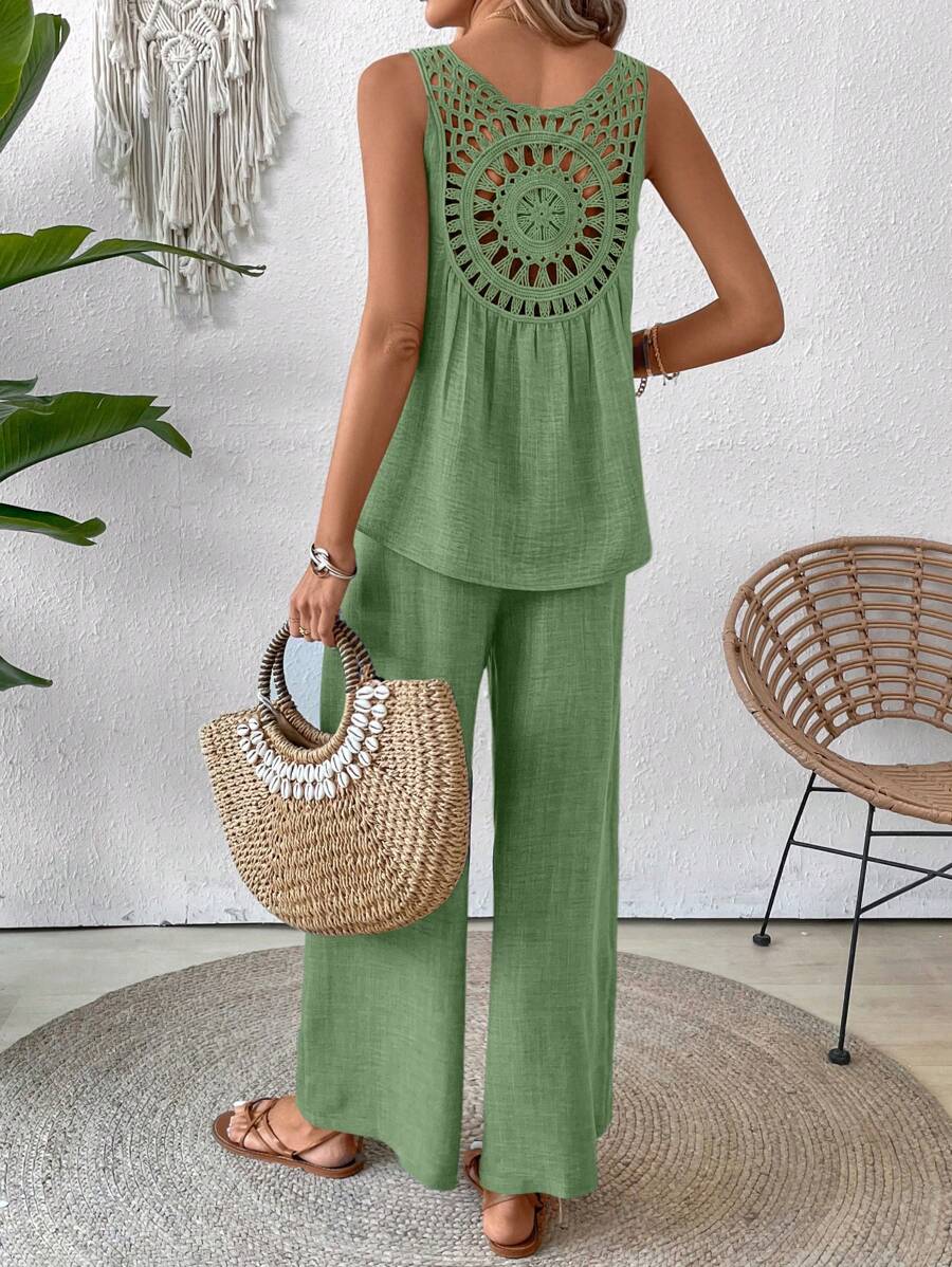 Conjunto de Blusa e Calça com Renda IMG 16