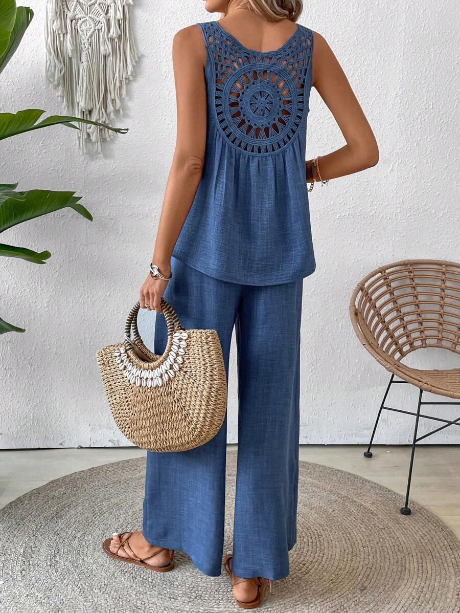Conjunto de Blusa e Calça com Renda IMG 2