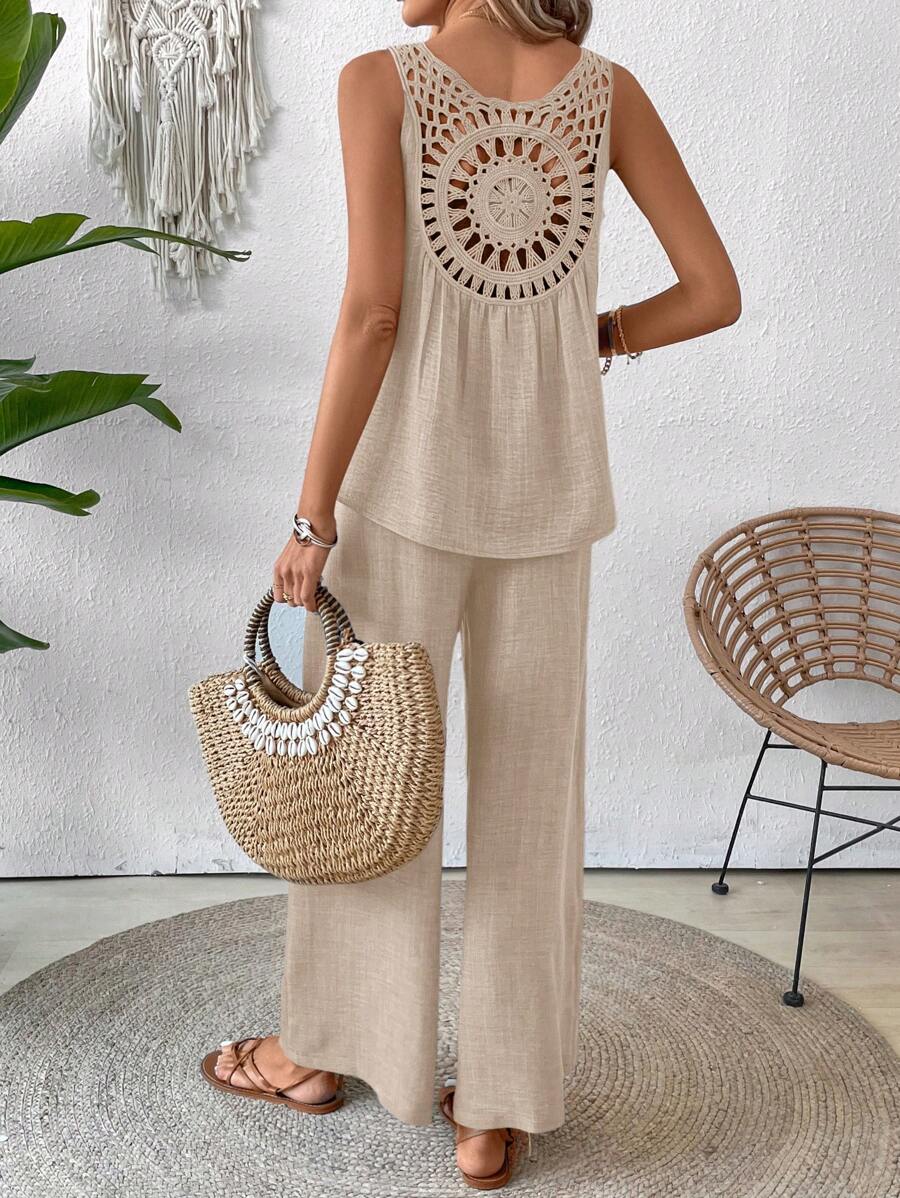 Conjunto de Blusa e Calça com Renda IMG 28