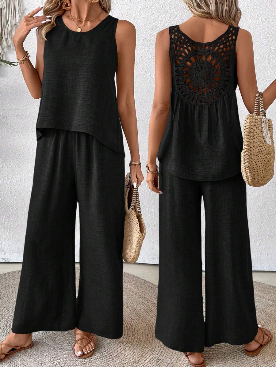 Conjunto de Blusa e Calça com Renda IMG 29