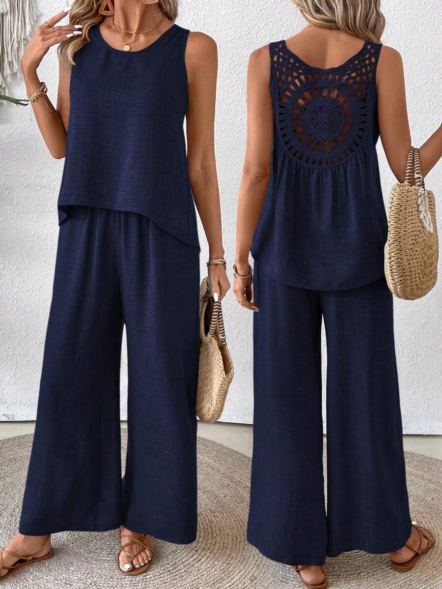 Conjunto de Blusa e Calça com Renda IMG 36