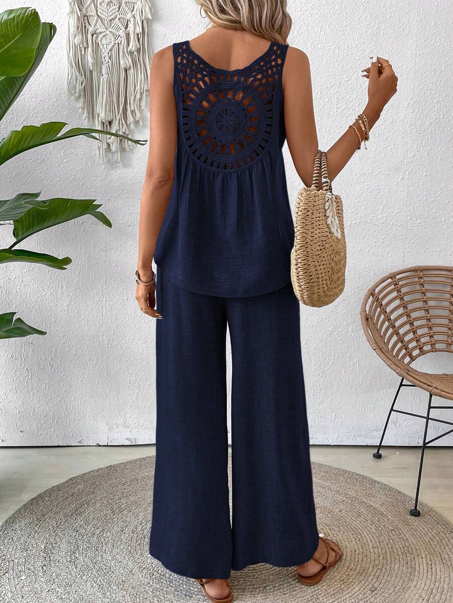 Conjunto de Blusa e Calça com Renda IMG 37