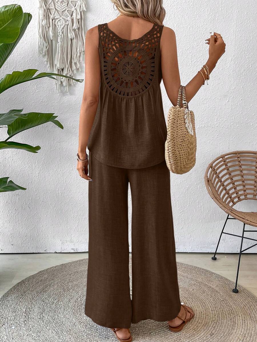 Conjunto de Blusa e Calça com Renda IMG 44