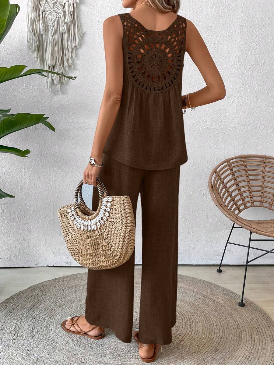 Conjunto de Blusa e Calça com Renda IMG 49
