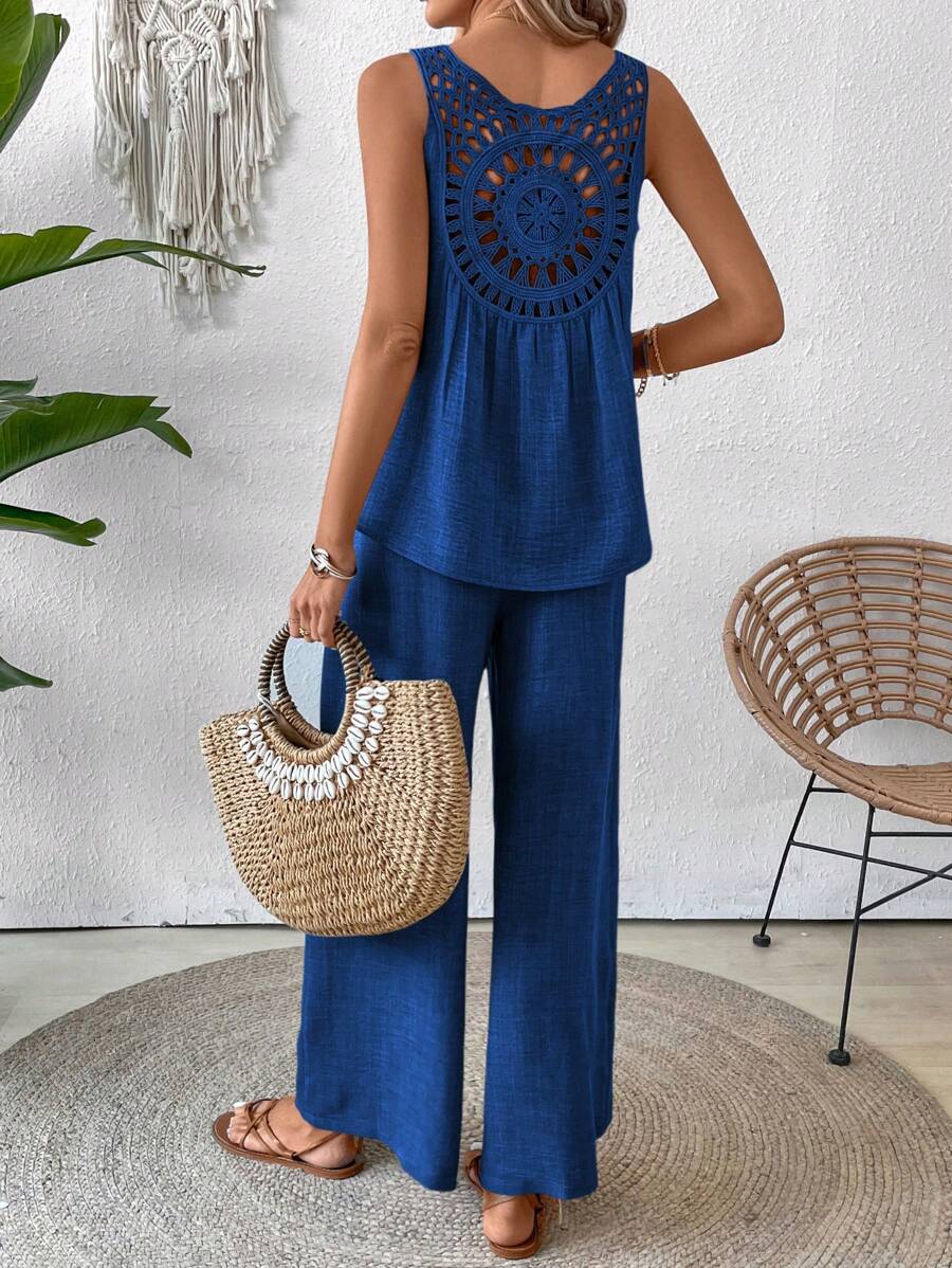Conjunto de Blusa e Calça com Renda IMG 55