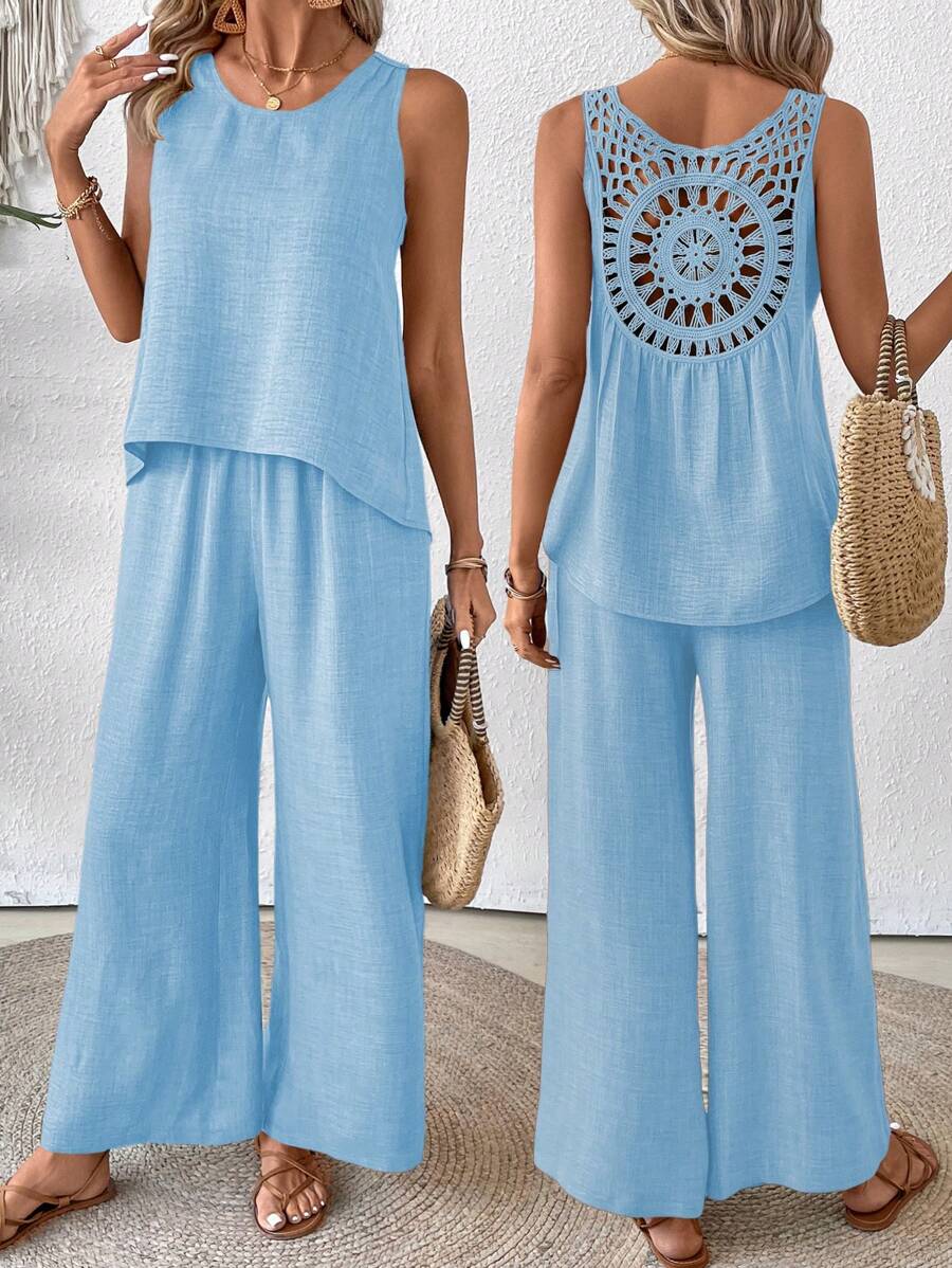 Conjunto de Blusa e Calça com Renda IMG 64