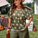 Conjunto Plus Size Estampa Total com Bolso