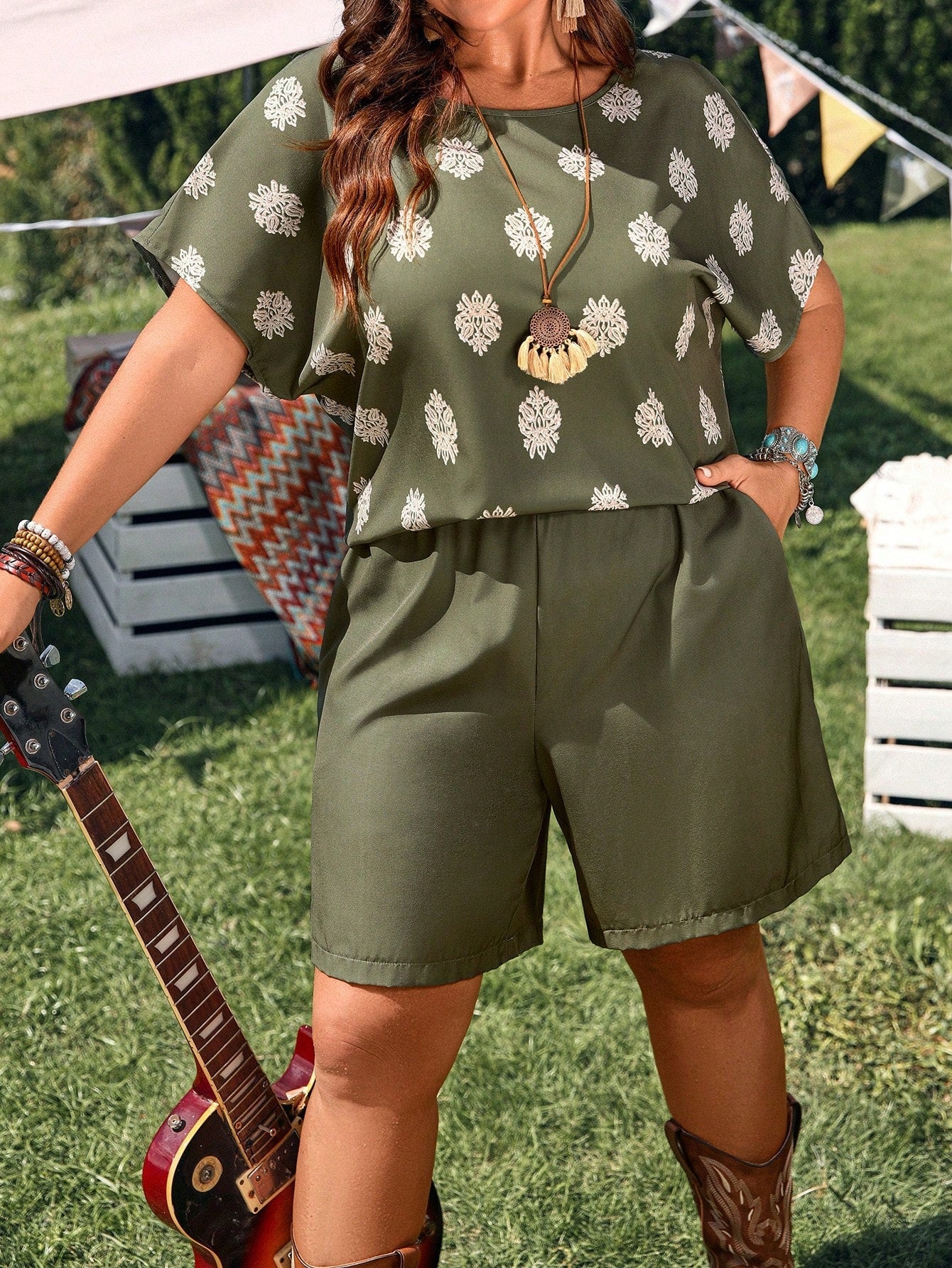 Conjunto Plus Size Estampa Total com Bolso - imagem 3