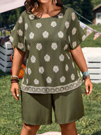 Conjunto Plus Size Estampa Total com Bolso