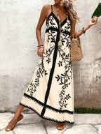 Vestido Longo Estampa de Onça com Alças Finas