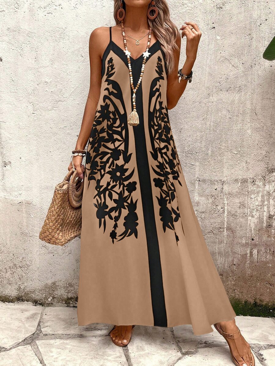 Vestido Longo Estampa de Leopardo com Costas Abertas - La Lecce