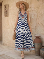 Vestido Longo Estampa de Onça com Alças Finas - La Lecce
