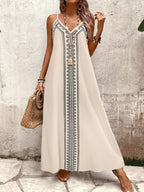 Vestido Longo Estampa de Leopardo com Costas Abertas - La Lecce