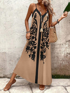 Vestido Longo Estampa de Leopardo com Costas Abertas - La Lecce