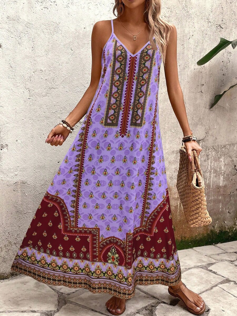 Vestido Longo Estampa de Onça com Alças Finas