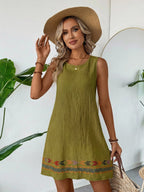 Vestido Curto Boho de Algodão com Bordado - La Lecce