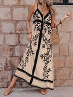 Vestido Longo Estampa de Onça com Alças Finas