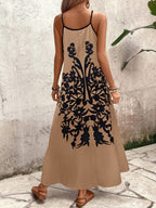 Vestido Longo Estampa de Leopardo com Costas Abertas - La Lecce