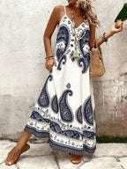Vestido Longo Estampa de Onça com Alças Finas