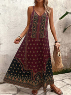 Vestido Longo Estampa de Onça com Alças Finas