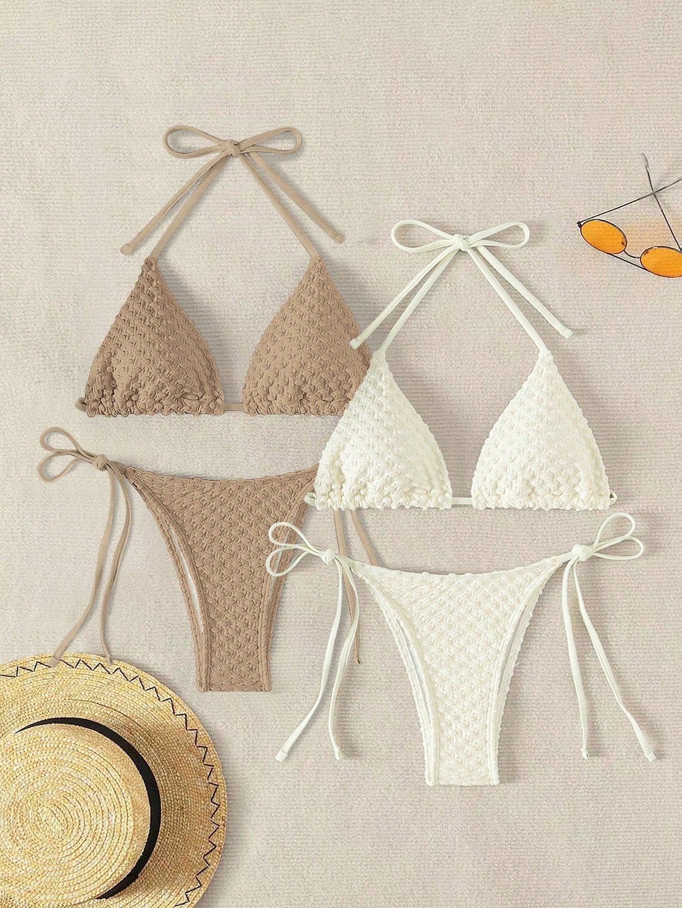 Kit com 2 Conjuntos de Biquíni Triângulo e Texturizado - imagem 2