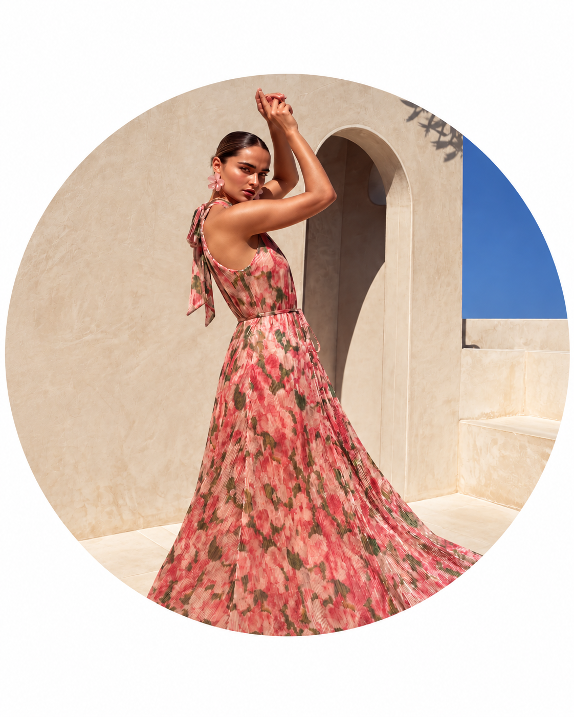 Coleção Vestidos - floral rosado La Lecce