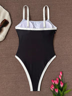 Maiô Cintura Contrastada com Decote Elegante - imagem 30
