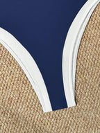 Maiô Cintura Contrastada com Decote Elegante - imagem 5