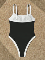 Maiô Cintura Contrastada com Decote Elegante - imagem 8