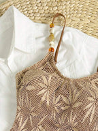 Maiô com Textura Floral e Contas nas Alças IMG 5
