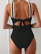 Maiô Listrado Decote Halter - La Lecce