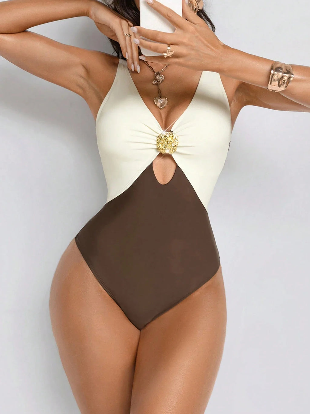 Maiô Modelador com Decote V e Nó - imagem 1