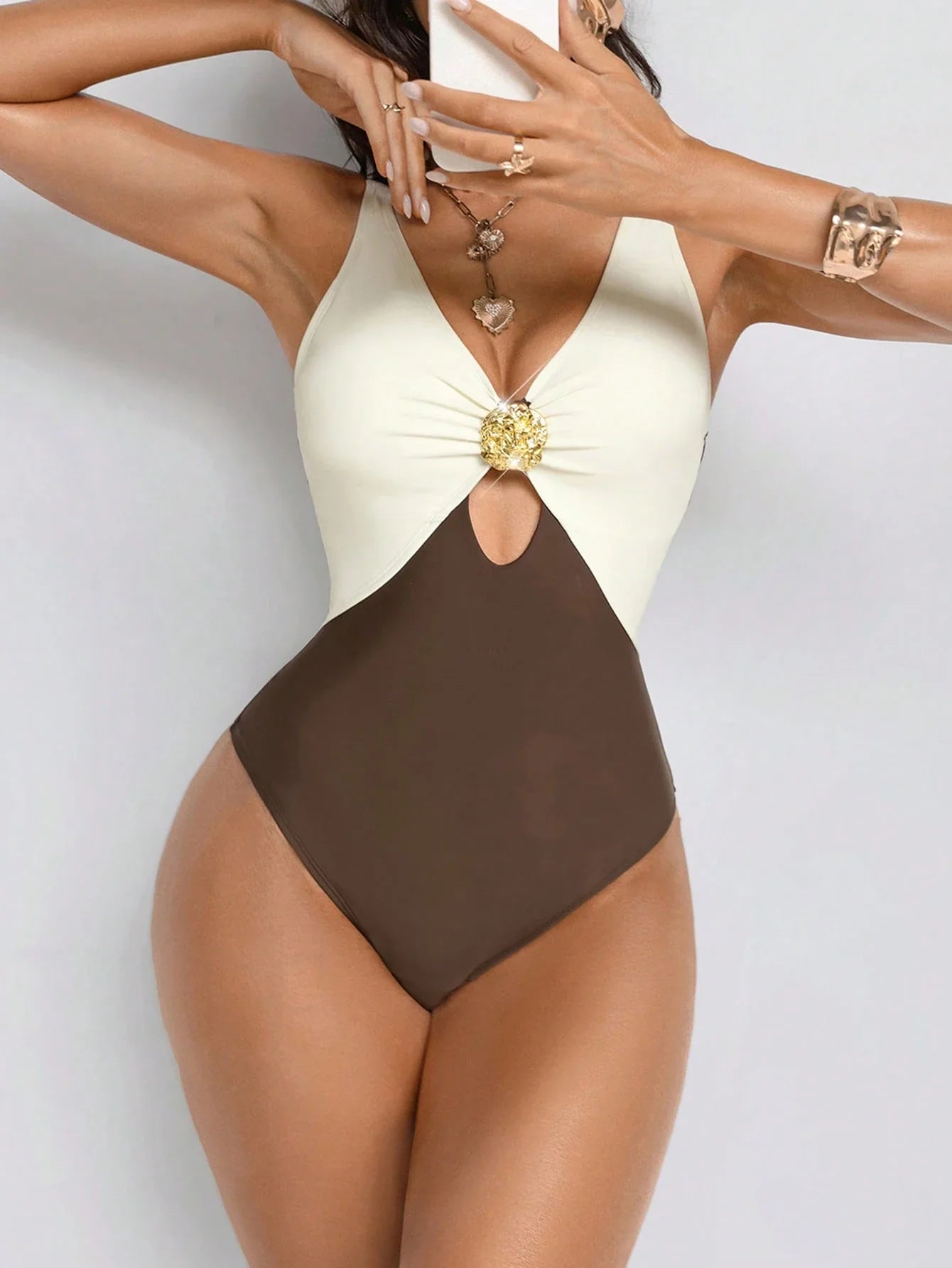 Maiô Modelador com Decote V e Nó - imagem 1