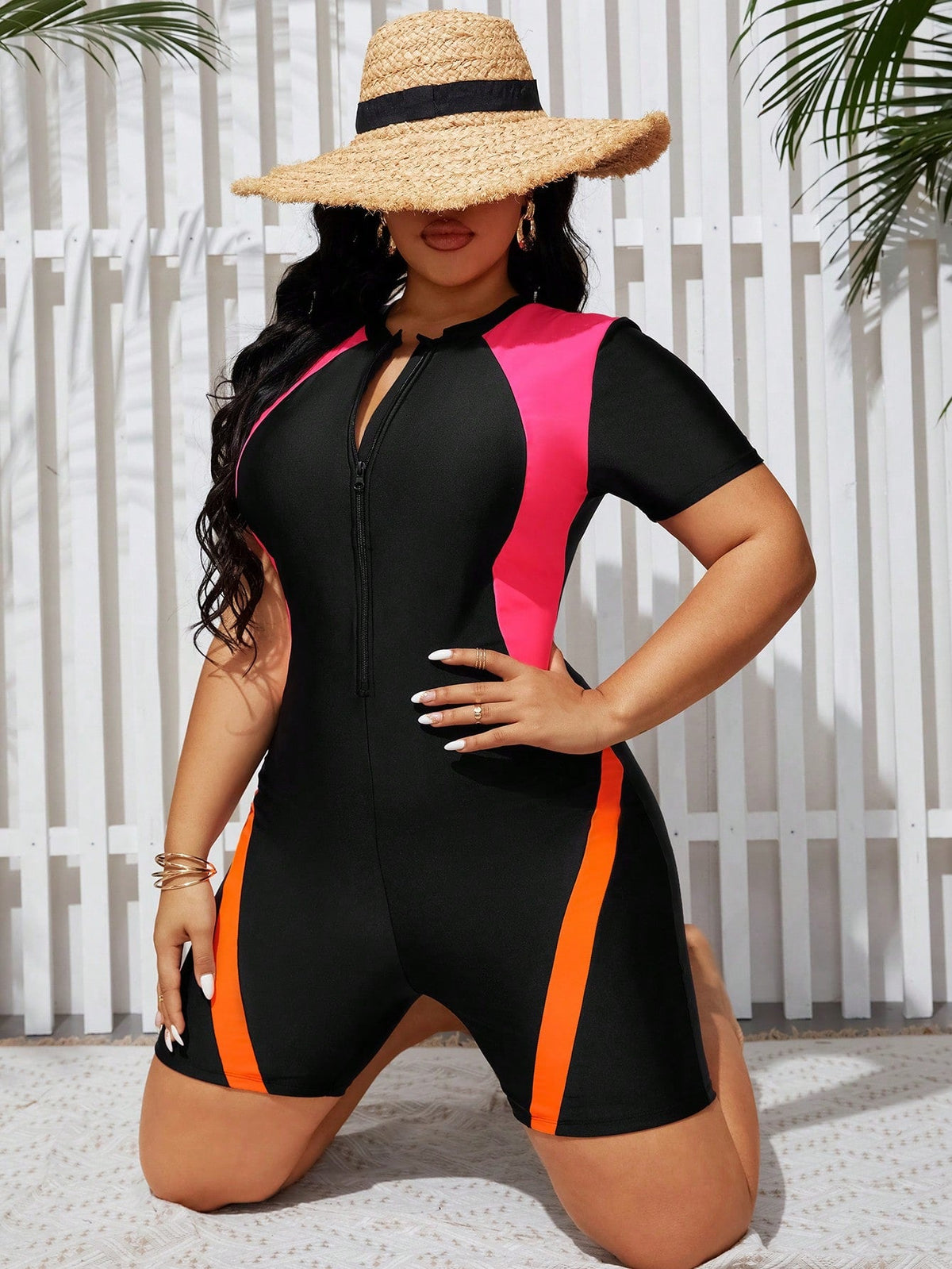 Maiô Plus Size Boho com Zíper