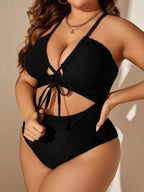 Maiô Plus Size Cabresto com Nó Frontal - imagem 1