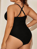 Maiô Plus Size Cabresto com Nó Frontal