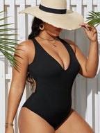 Maiô Plus Size Decote V Franzido - imagem 3