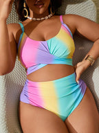 Maiô Plus Size Degradê Cruzado