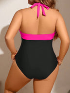 Maiô Plus Size Halter com Pregas - imagem 2