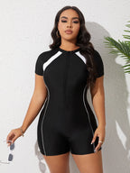 Maiô Plus Size de Natação Zíper Frontal - imagem 1