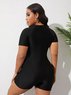 Maiô Plus Size de Natação Zíper Frontal - imagem 2