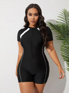 Maiô Plus Size de Natação Zíper Frontal - imagem 4