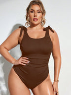 Maiô Plus Size com Nó no Ombro
