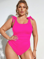 Maiô Plus Size com Nó no Ombro