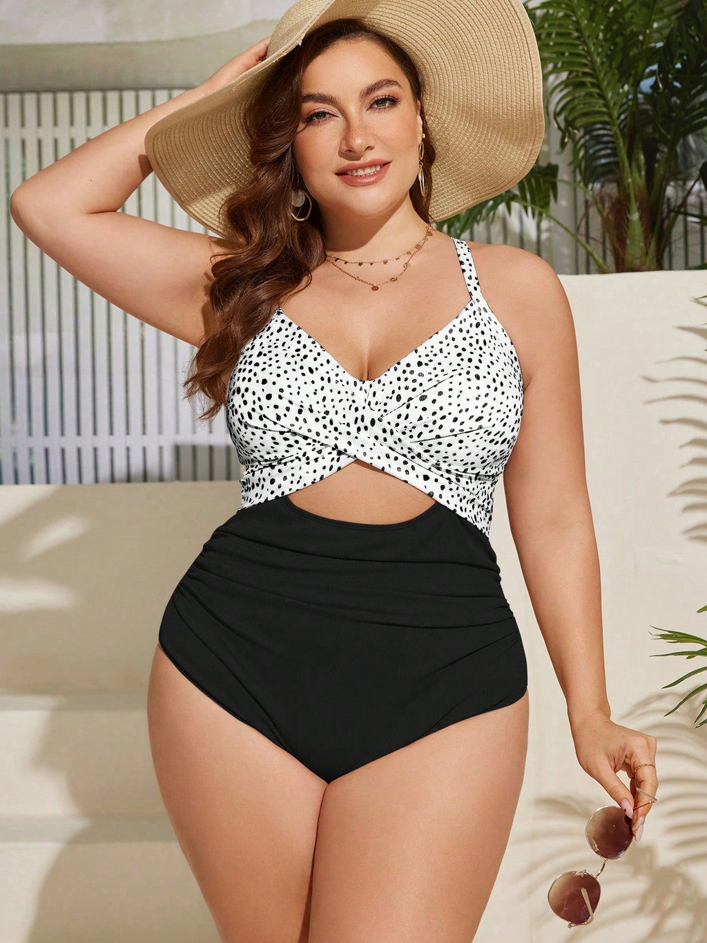 Maiô Plus Size Poá com Franja - imagem 1