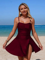 Maiô Vestido Franzido Preto e Vinho IMG 5