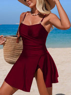 Maiô Vestido Franzido Preto e Vinho IMG 8