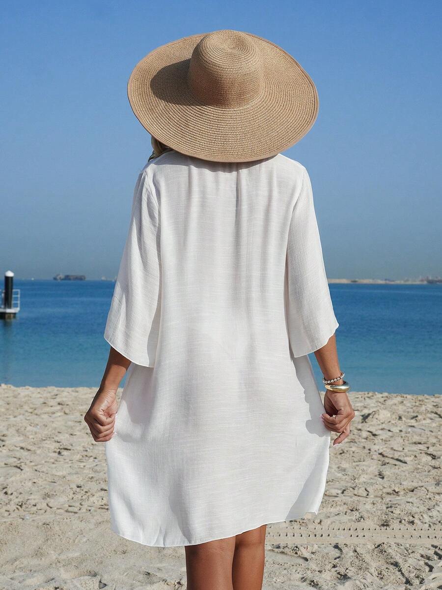 Saída de Praia Camisa Longa com Botões IMG 2