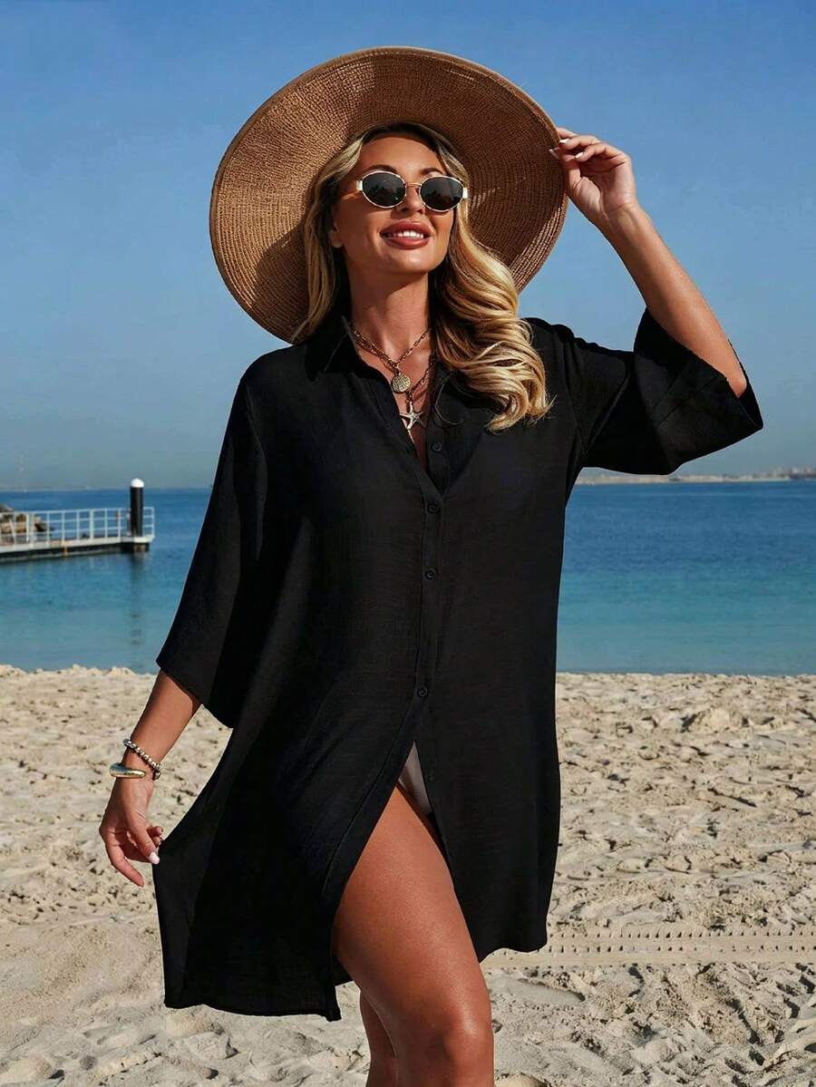 Saída de Praia Camisa Longa com Botões IMG 22