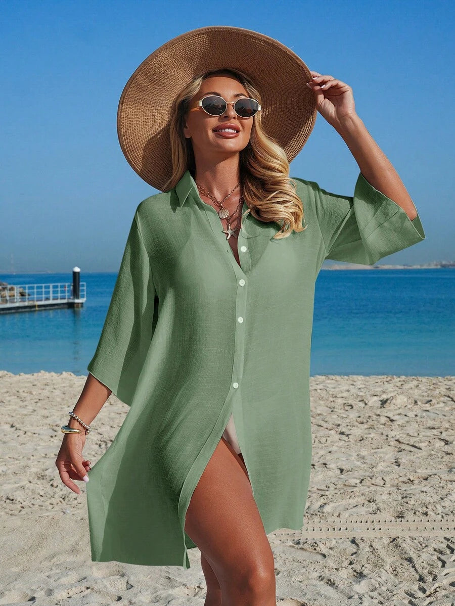 Saída de Praia Camisa Longa com Botões IMG 8